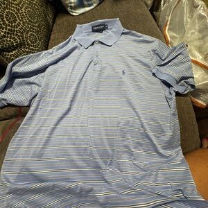 Ralph Lauren Blue Polo Shirt Classic Design golf